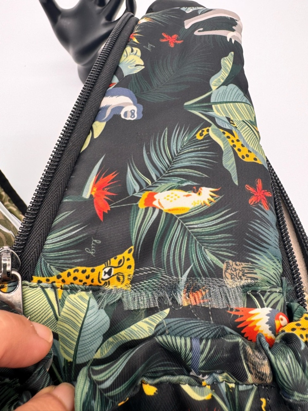 Lug Black Backpack with Tropical Leaf Accents - Picture 10 of 11